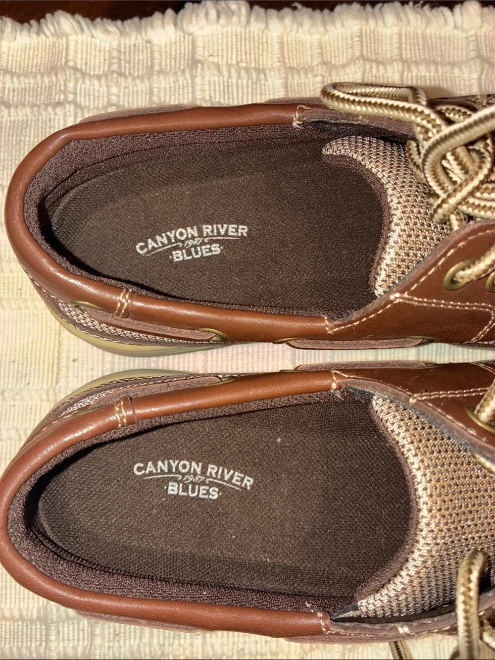 New Men’s Size 7.5 Canyon River Blues Leather Boat Shoes / Loafers (ABBA)